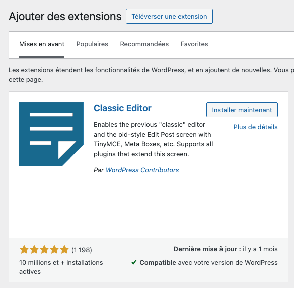 wp extensions 2 classic editor wp extensions 2 classic editor